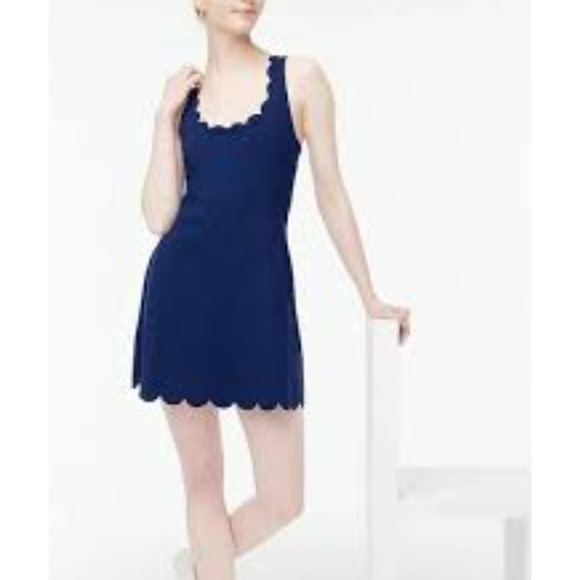 NWT J. Crew Scalloped Active Skort Dress Navy XXS J.Crew Tennis Pickleball BQ150 - Picture 1 of 4